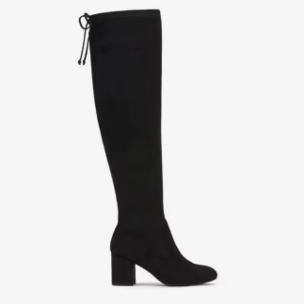 Chinese Laundry Black Faux Suede Lace Up Back Over The Knee Boots Size 7